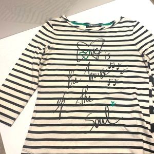 Betty Barclays Elements stripe Love long sleeve top